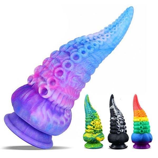 DildosDongs Monstro gigante Dildo brinquedo anal lésbico taça tentação polvo tentáculo pênis artificial sexo animal 230719