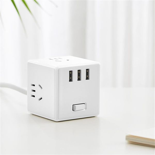 Xiaomi Mijia Rubik's Cube Converter Protection Design Strip 3USB Socket PD Fast Charger plug-in Power Electric Wired Converte2648