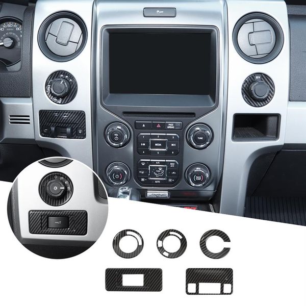 Carbon Fiber Central Console Switch Button Cover Trim für Ford F150 Raptor 13-14271H
