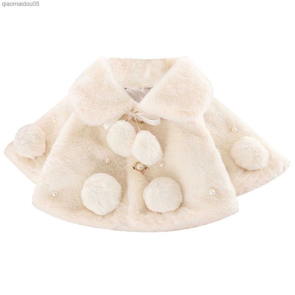 Abbigliamento per neonati Giacca per ragazze Principessa Mantello Mantello Inverno Neonata Neonata Cappotto di pelliccia caldo Abito per party di matrimonio di Natale Capispalla L230712