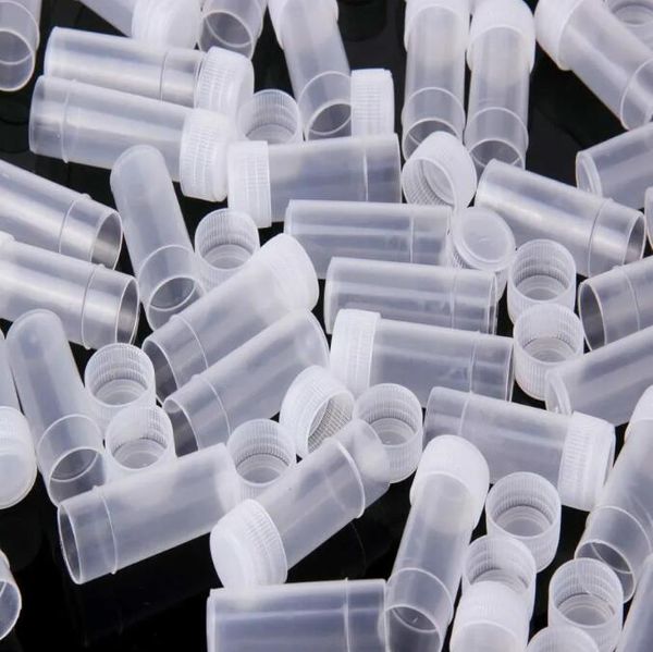 50Pcslot 5ml bouteilles d'échantillons en plastique Mini flacons de stockage transparents cas pilule Capsule conteneurs de stockage bocaux Tube à essai Pot pour couvercle