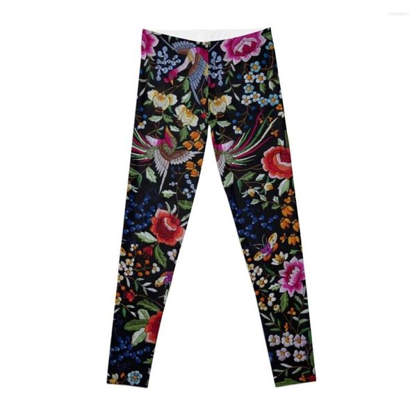 Aktive Hose Spanisch Flamenco Manton Schal Motiv Leggings Jogging Damen Yoga Zubehör