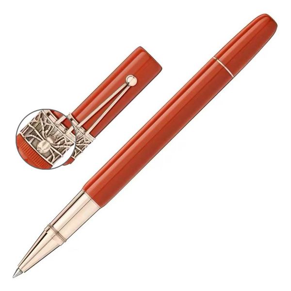 Promoção GIFPEN - Capa de aranha de metal de luxo ROLLER PEN Canetas de assinatura de escrita de alta qualidade Artigos de papelaria Escolar Material de escritório wit2489