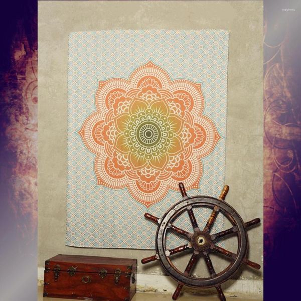 Wandteppiche, 130 x 150 cm, farbig bedruckt, dekorativer Mandala-Wandteppich, böhmischer Wandteppich, Yoga-Matte, Reisematratze, Elefanten-Hängeteppich