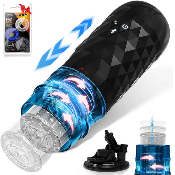 Masturbatoren Hannibal Male Cup Teleskop Rotation Penis Stimulation Elektrische Vagina Oral Sex Spielzeug für 230719