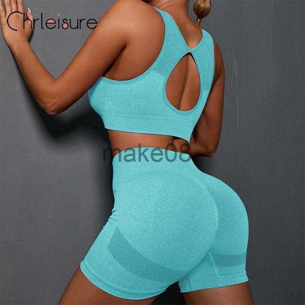 Женские спортивные костюмы Chrleisure Yoga Set Seamless Women Gym Sport Sexy Beauty Back Bra Hight Run Run Shoop Shorts Костюма фитнес -тренировок йога набор J230720