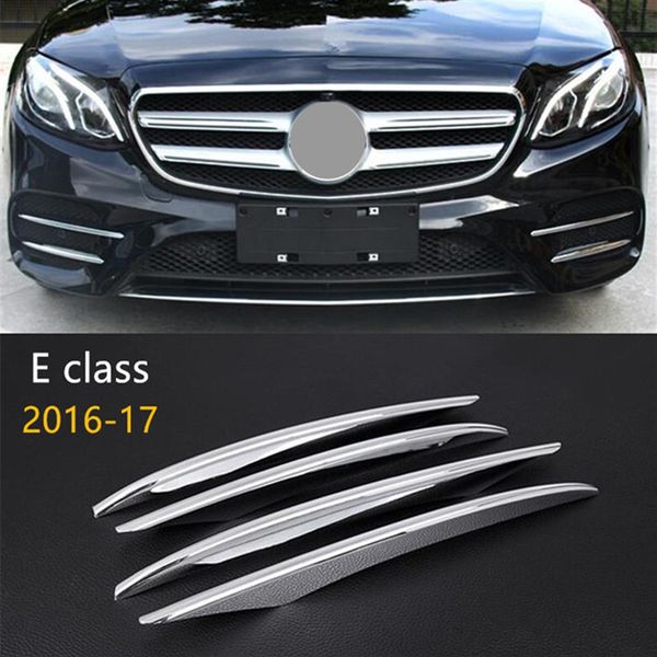 Chrome ABS Anteriore Fendinebbia telaio decorazione adesivi 3D per Mercedes Benz Nuova classe E W213 2016-17 Accessori per auto342q