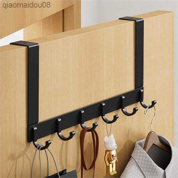 Hooks Over The Door Home Bathroom Organizer Rack Clothes Coat Hat Towel Hanger New Bathroom Kitchen Accessories Holder Door Hang L230704