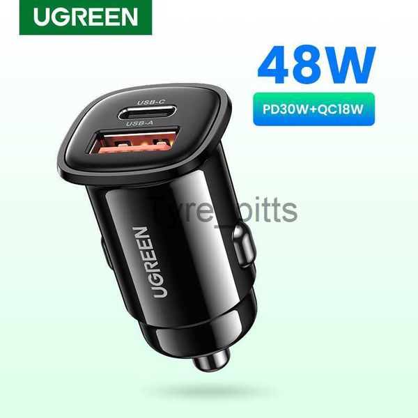 Caricabatterie per altre batterie Caricabatterie per auto UGREEN 30W PD Carica rapida QC4.0 3.0 SCP Caricabatterie per auto USB veloce di tipo C per iPhone 14 13 12 Caricabatterie per telefono cellulare Xiaomi x0720