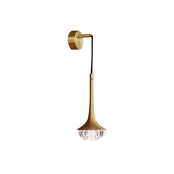 Candeeiro de parede moderno criativo de metal dourado cristal arte leitura cabeceira arandela de parede quarto luminária WA170255H