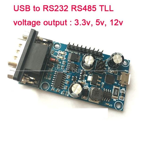 USB para RS232 RS485 232 485 TLL Sinal de saída da porta serial 3 3v 5v 12v placa de depuração do microcontrolador CP2102208S