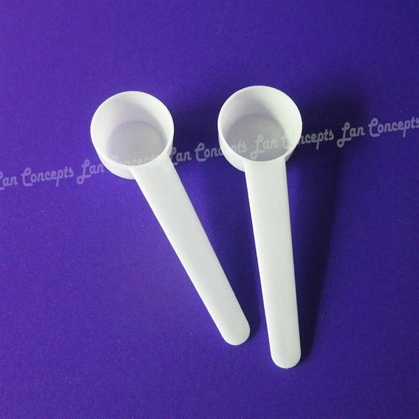 5g 10ML Scoop di plastica 5 grammi Strumento di misurazione cucchiaio HDPE per alimenti Latte in polvere medico liquido - bianco 200 pezzi / lotto OP10172585