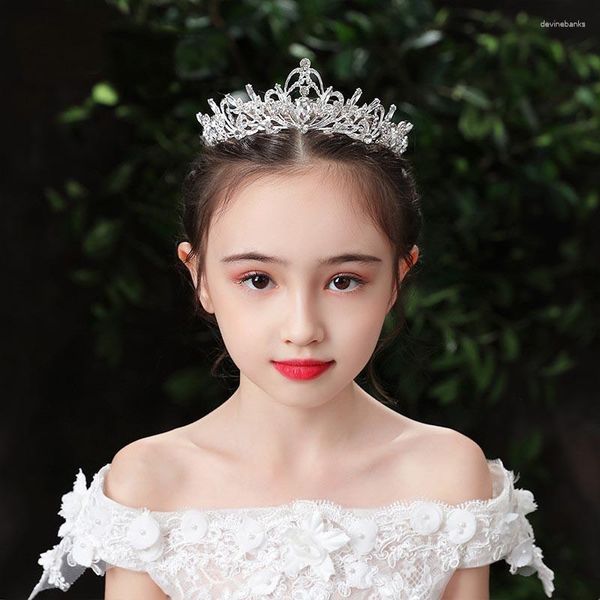 Grampos de cabelo Princesa Coroas Para Meninas Aniversário Cristal Casamento Tiara Noiva Acessórios Decorações De Festa Véu De Noiva Jóias