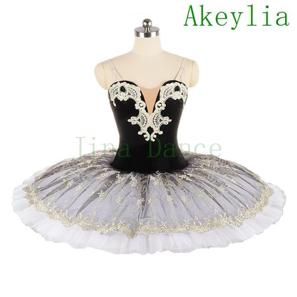 Tutu di balletto professionale per donna, costume da balletto per adulti bianco cigno nero, per bambini