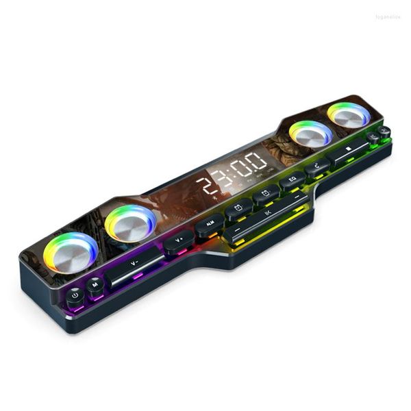 Altoparlanti combinati Doppio altoparlante Tastiera abbagliante Qualità del suono Hifi Home Desktop Gioco per computer Audio Bluetooth Led Luce a sette colori