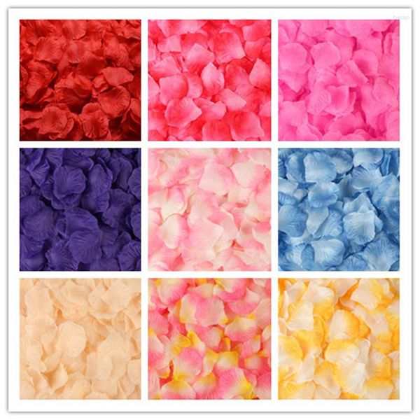 Flores decorativas 100/500/1000 unidades Romântica Rosa Artificial Flor 5 5CM Pétalas Para Festa de Casamento Decoração Passarela Tapete Decoração