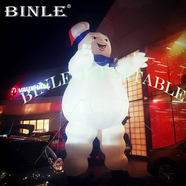 Oriente promoção gigante Inflável Stay Puft Marshmallow homem iluminado Caça-fantasmas Decoração de personagens de Halloween 279A