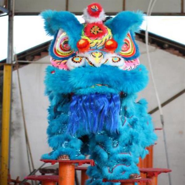 Adulto Mascote da Dança do Leão Cultura Chinesa 2 jogadores Pilares kungfu Wushu Festival da Primavera Evento de Carnaval Casamento Aniversário266a