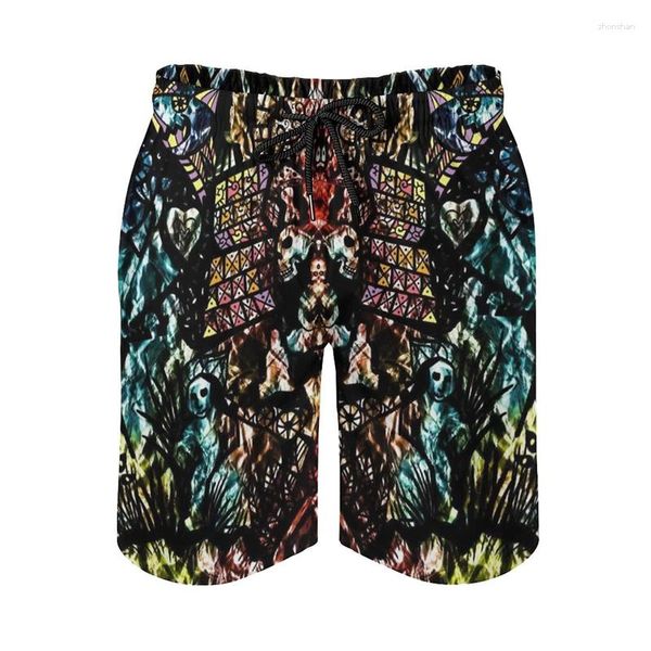 Herren Shorts Spiral Skull Grafikhose 3D-Druck Hip Hop Y2k Board Sommer Hawaii Badeanzug Coole Surf-Badehose