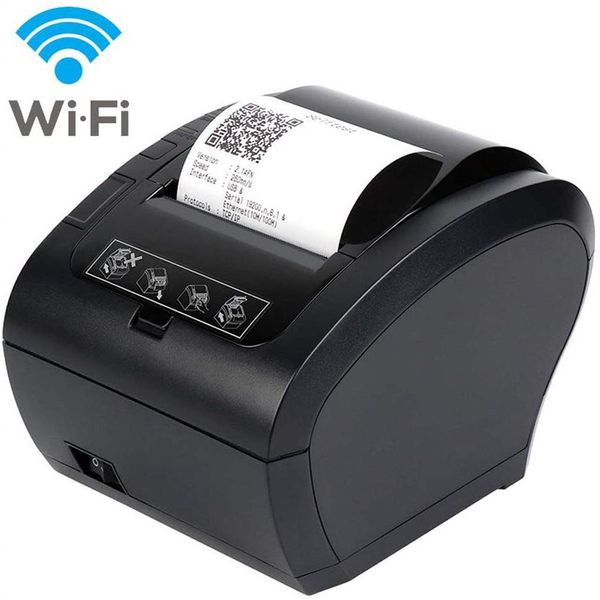 Alta 80mm 300m s Stampante termica per ricevute Stampante per fatturazione POS Stampante wireless WIFI Bluetooth Taglierina automatica Android iOS Windows ESC P308R