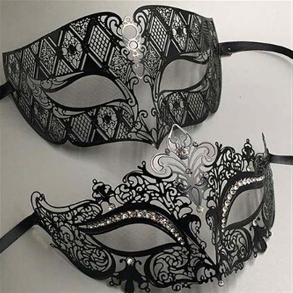 Metal Filigrana Strass Máscara Veneziana Casal Máscara Par Baile Evento Festa De Casamento Lote Fantasia HOMEM MULHER 266h