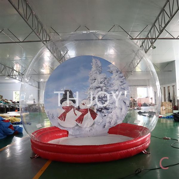 attività all'aria aperta 5 m di lunghezza grande Globo di neve con tenda a cupola gonfiabile trasparente con tunnel Decorazione natalizia balloon342b