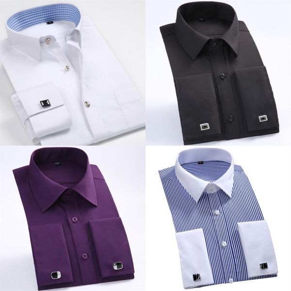 New Style Cotton White Men Wedding Prom Dinner Groom Shirts Wear Bridegroom Man Shirt Classic Striped Men Dress Shirts 37--46 300S