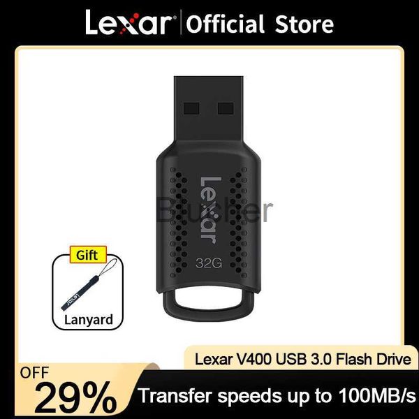 Speicherkarten USB-Stick Speicherkarten USB-Stick Lexar Pen Drive V400 USB 3.0 Hochgeschwindigkeits-Flash-Laufwerk 32 GB 64 GB 128 GB Key JumpDrive 100 MB/S Memory Stick für PC/Mac x0720