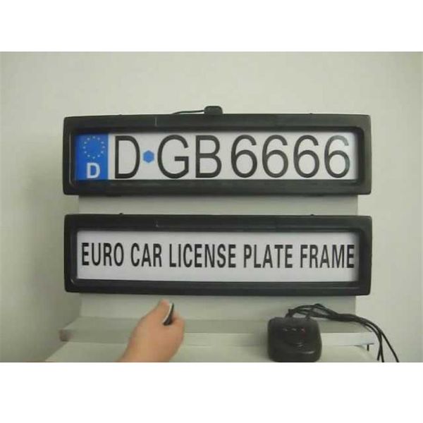 Molduras automáticas de aço preto Molduras de placa de licença dianteiras e traseiras duas peças um conjunto de molduras de placa de licença Stealth Remote car Privacy Cover294x