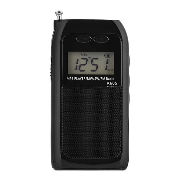 Inceiling Sers K605 Tragbares Mini-Radio, LCD-Digital-FM-AM-Kurzwellenempfänger, multifunktionaler Stereo-MP3-Player PR12 230719