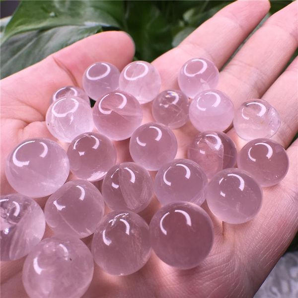 20 peças Lote bom tamanho pequeno Natural pedra de quartzo rosa bola de cristal esfera de cristal presente de negócios de cura de cristal 278c