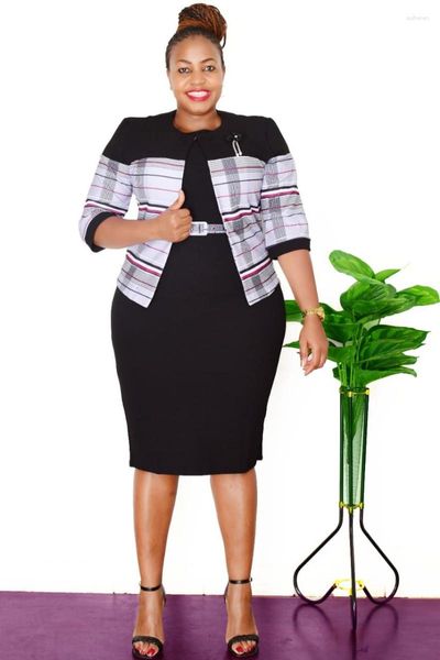 Conjunto de roupas étnicas 2 peças tops e ternos plus size roupas africanas para mulheres dashiki elegante turco escritório senhora vestidos de festa roupa