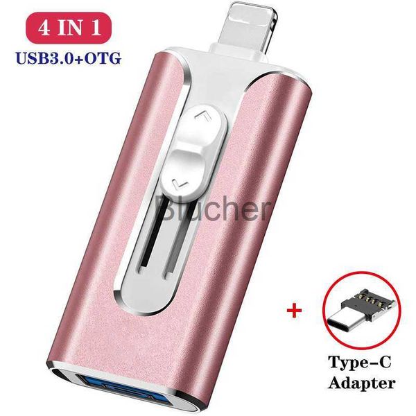 Speicherkarten USB-Stick 4 IN 1 Metall USB-FlashDrive 128 GB OTG-Laufwerk 32 GB 64 GB USB 30 Flash Disk für iPhone 11 ProXRXS Max USB-Speicherstick 256 GB 512 G x0720