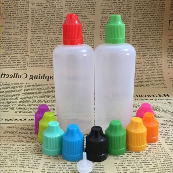 600pcs/lotto da 100 ml di bottiglia di ago morbido PE bottiglia da 100 ml di plastica in plastica svuota e olio liquido olio per bambini Cap dhl spedizione gratuita agaxo