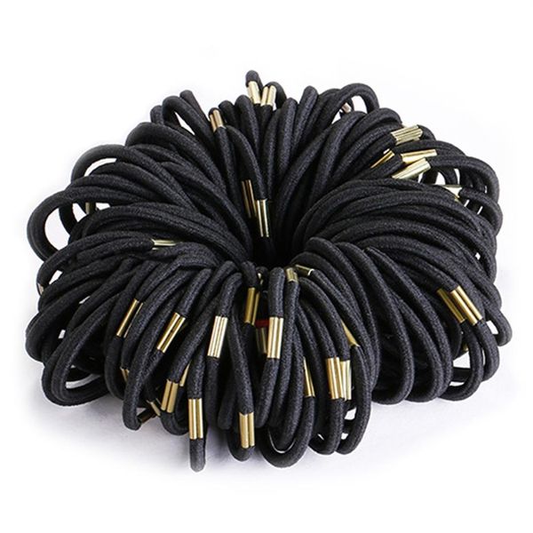 100-teiliges Set, schwarze elastische Haarbänder für Mädchen, modische Damen-Scrunchie-Kaugummi für Haar-Accessoires, elastische Haarbänder272j