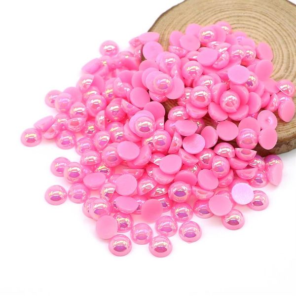 ABS Flatback Half Pearl Beads Peach Ab Round Craft Half Pearls cola diy em contas para decoração 500-5000pcs pack240f