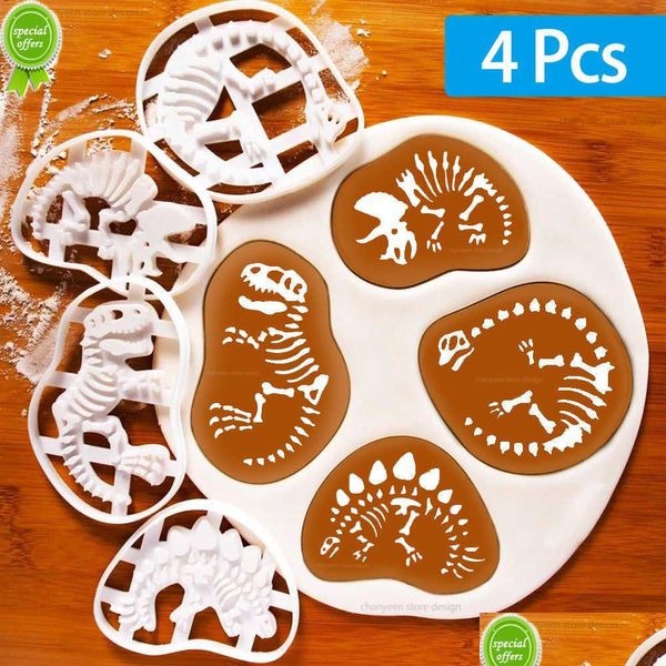 Stampi da forno New Dinosaur Cookie Cutters Mold Biscuit Embossing Mod Sugarcraft Dessert Cake Accessori da cucina Strumenti Drop Delivery Dhrnc