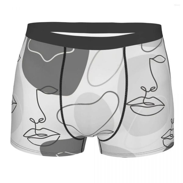 Unterhose Linie Kunst schwarz und weiß Frauen Gesicht Homme Höschen männliche Unterwäsche bequeme Shorts Boxershorts