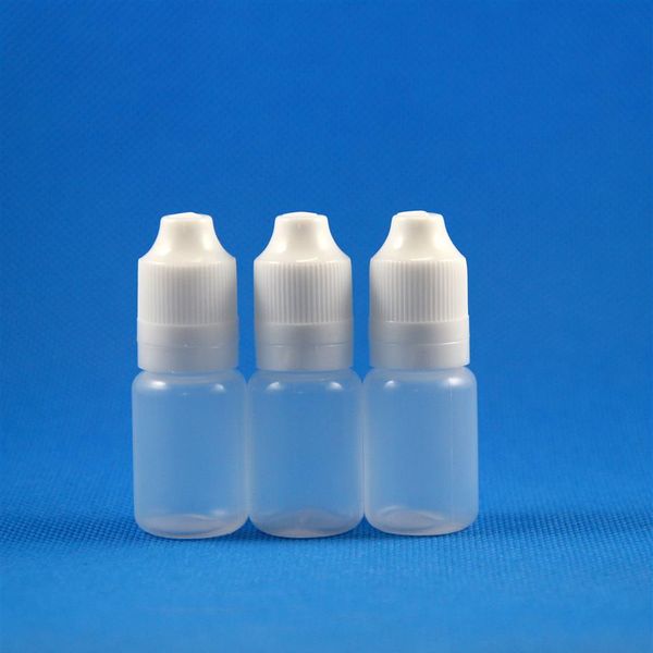 100 Sets Lot 10 ml Kunststoff-Tropfflaschen, manipulationssichere, kindersichere Doppelkappen, lange, dünne Nadelspitzen, E-Dampf-Zigarettenflüssigkeit, 10 ml2727