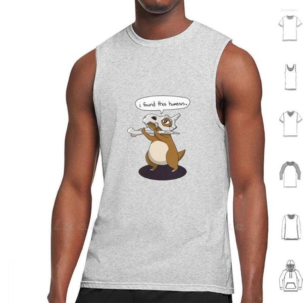 Herren-Tanktops „I Found This Humerus“-Weste aus Baumwolle, Cubone Bone Pun, lustiger Anime-Cartoon-Manga