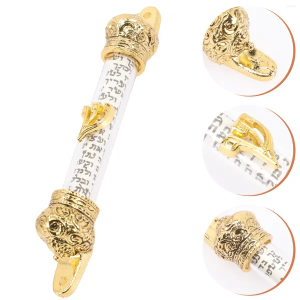 Tenda Bibbia Corona Scorrimento Porta di casa Mezuzah Ebraica Religiosa Bobina di metallo Donna Regali di Hannukah