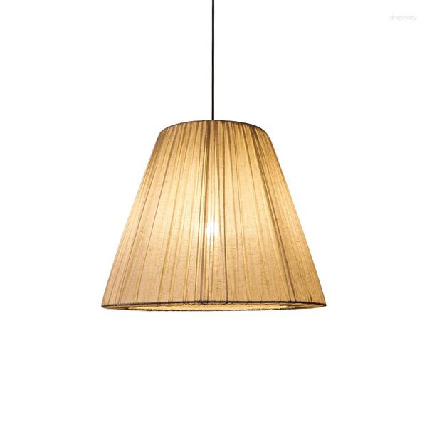 Kolye lambaları Modern Çin Kumaş Lambası Aydınlatma Retro Pleat Mutfak Asılı Japon Teehouse Cafe Home Suspendu Chandelier E27