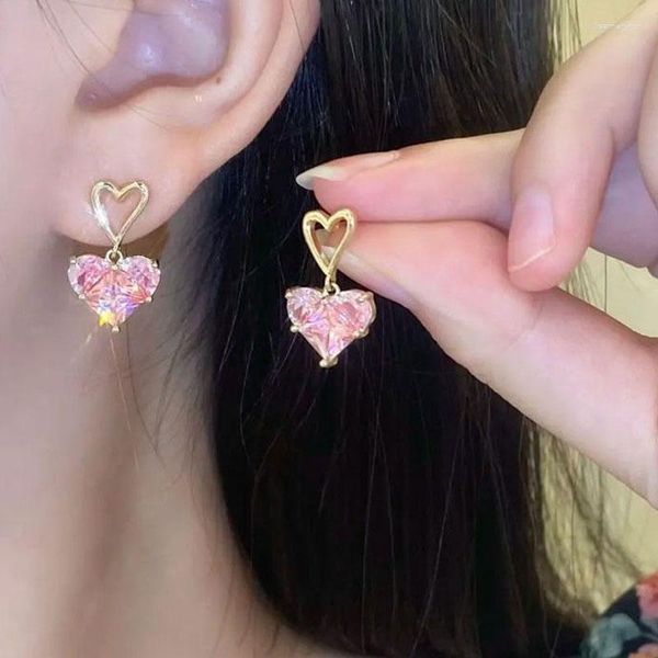 Brincos Pendentes Rosa Amor Pérola Colar Brincos Conjunto Design Exclusivo Delicado Para Mulheres Pingentes Gargantilha Aço Inoxidável Jóias