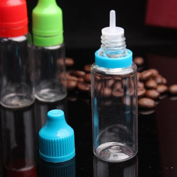 Großhandel 1500 Stück 20 ml Plastikflaschen für E-Liquid Leere Tropfflaschen mit manipulationssicherer kindersicherer Kappe Dünne Spitze Kostenloser DHL Cgoip