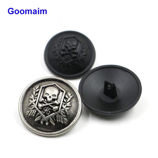 100 Stück Los 21 mm Mode Totenkopf Retro Metallknöpfe Mantel Nähen Zinklegierung Jeansknöpfe für Herrenpullover Buttons305c