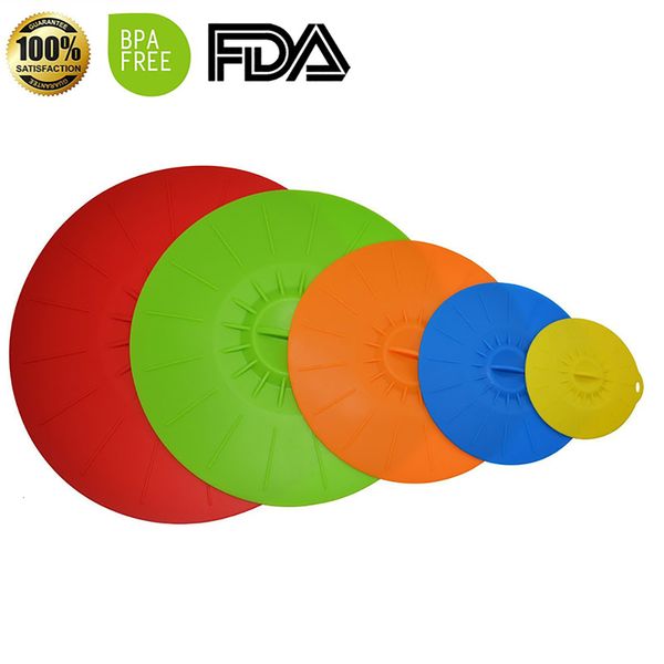 Utensílios de cozinha Tampas de silicone 4 6 8 10 12 polegadas Cobertura de alimentos para micro-ondas para tigelas Copos Panelas Panelas Seguras Uma frigideira ou frigideira grátis 230719