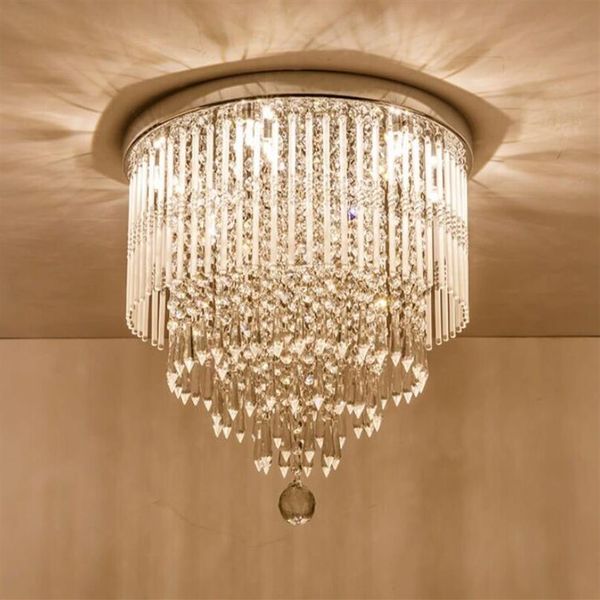 Lustre de cristal K9 moderno, iluminação embutida, montagem embutida, luminária de teto, luminária pendente, para sala de jantar, banheiro, quarto, livingro269j