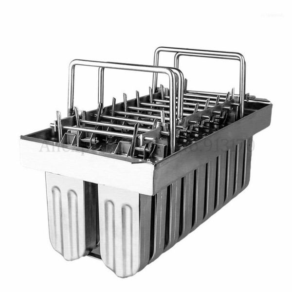 Células Batch Aço Inoxidável Frozen Ice Maker Mold Molde para Picolé Comercial Picolé Faça Você Mesmo Suporte para Palitos11266l