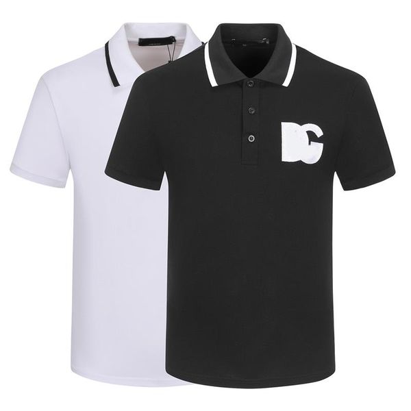 Camicia da uomo POLO versione alta risvolto 23 estate nuova moda ricamata lettera manica corta T-shirt uomo d'affari alla moda