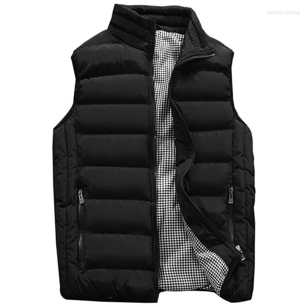 Coletes masculinos elegantes outono inverno jaqueta quente sem mangas colete do exército moda masculina casacos casuais plus size 5XL